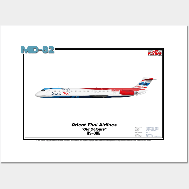McDonnell Douglas MD-82 - Orient Thai Airlines "Old Colours" (Art Print) Wall Art by TheArtofFlying